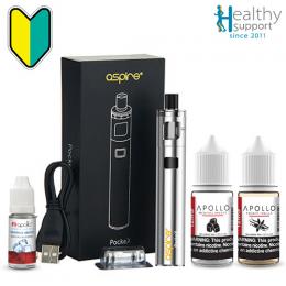 電子タバコ リキッド - Aspire PockeX 電子タバコデビューセット ニコチン入りリキッド2本付【送料無料】